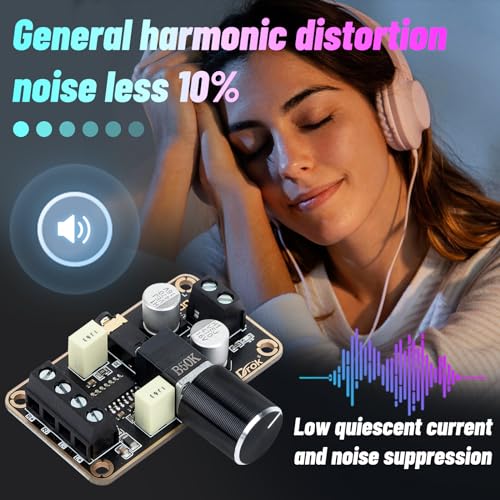 DROK 5W+5W Mini Audio Amplifier Board PAM8406 DC 5V Digital Stereo Power Amp 2.0 Dual Channel Class D Amplify Module for Speaker Sound System DIY - size: 5W+5W