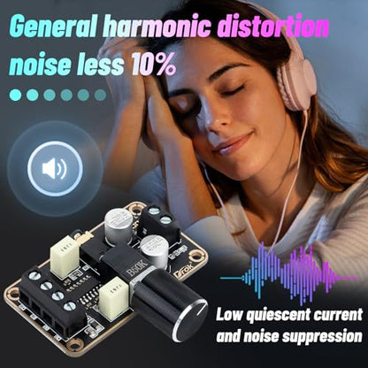 DROK 5W+5W Mini Audio Amplifier Board PAM8406 DC 5V Digital Stereo Power Amp 2.0 Dual Channel Class D Amplify Module for Speaker Sound System DIY - size: 5W+5W