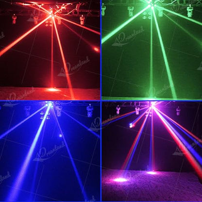 Dreamland Moving Head DJ Lights, RGBW LED Rotation Party Lights with DMX Sound Auto Control, Strobe Disco Lighting for Parties Stage Club Christmas