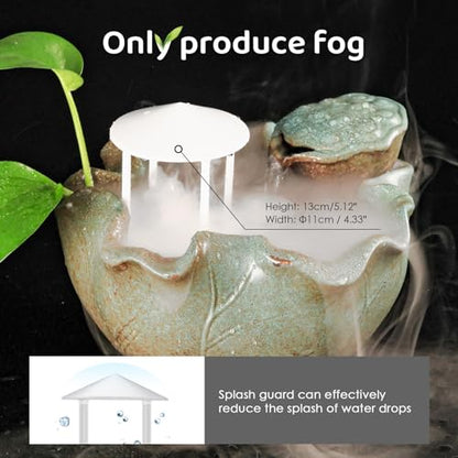 Mxmoonant 350ml/H Ultrasonic Mist Maker Fogger Metal 12-Light, Splash Guard | w/Float & 3 Replacement Ceramic Discs, for Halloween Water Fountain Pond Pot Rockery Sink Decoration, Mushroom Plant Humidify