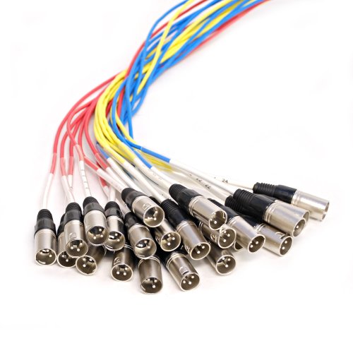 Seismic Audio - SARMSS-24x1515 - 24 Channel XLR TRS Combo Splitter Snake Cable - two 15' XLR trunks Rack Mount - size: 15 Foot x 15 Foot - 24 Channel