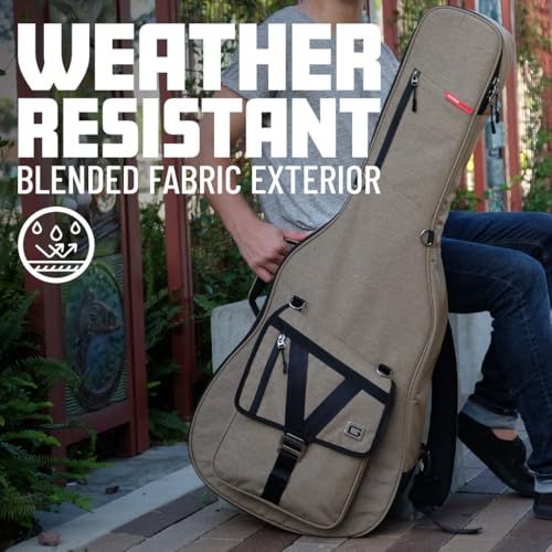 Gator Cases Transit Series Lightweight Soprano Ukulele Gig Bag with Back Pack Straps and Rubberized Base, Tan Exterior (GT-UKE-SOP-TAN) - color: Tan, style: Soprano Ukulele