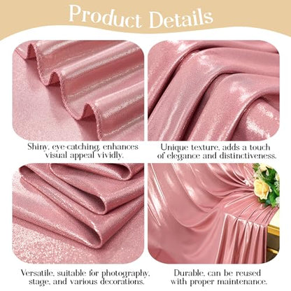 10x10ft Rose Gold Backdrop Curtains Glitter Sequin Photo Backdrop Curtain Fabric Sparkly Shimmer Drapes Backdrop Bridal Baby Shower Wedding Birthday Party Photography Backdrops 5x10FT, 2 Panels - color: Rose Gold, size: 10 ft X 10 ft(2 Panels 5ft X 10ft)