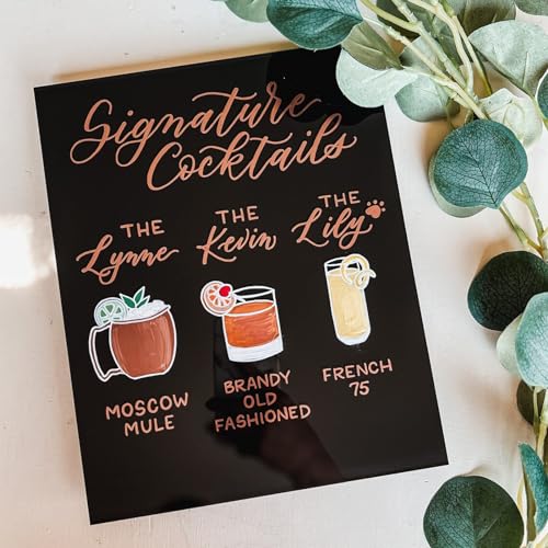 8x10 Inch Black Acrylic Sign with Holder- 6 Pack Blank Black Acrylic Sheets and Wood Stands, DIY Blank Signs for Wedding Party Reception (6 Pack 8 x10 Inch) - color: Black