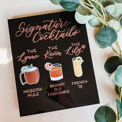 8x10 Inch Black Acrylic Sign with Holder- 6 Pack Blank Black Acrylic Sheets and Wood Stands, DIY Blank Signs for Wedding Party Reception (6 Pack 8 x10 Inch) - color: Black