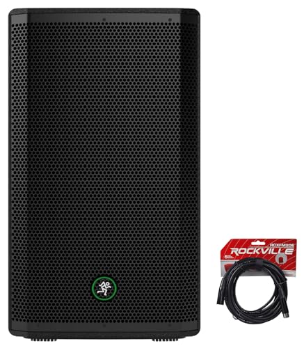 Audiosavings Bundle: (1) Mackie Thrash212 12 1300W Powered Active DJ PA Speaker Thrash 212 Bundle with (1) Rockville RCXFM20E-B 20 Foot Female to Male XLR Mic Cable Black 100% Copper (2 Item)