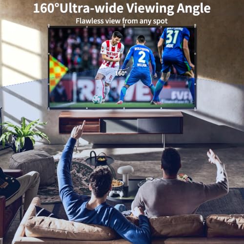 100 inch 16:9 Wrinkle-Resistant, Portable for Indoor Outdoor Home Theater Camping