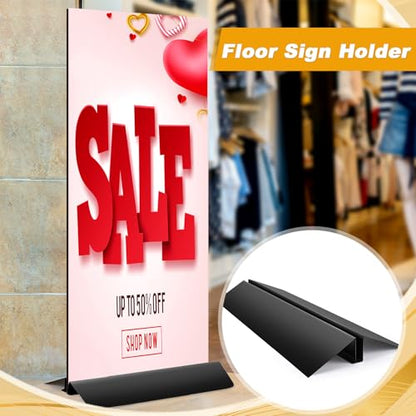 Blulu 1 Pcs 36 Inches Metal Floor Sign Stand Holder M Mount Holder Graphic Floor Standing Display Stand for Composite Foam Board, Acrylic Glass Sign, Base Only - size: 36 inches