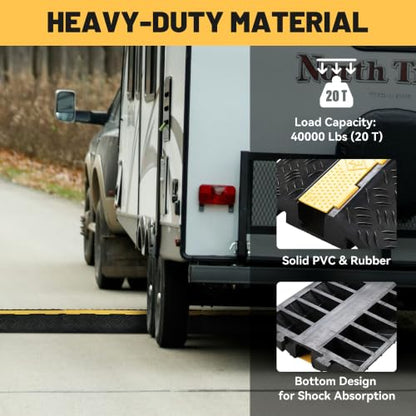 Yescom Cable Ramp Protector 1 Channel Garden Hose Protecitive 44000 Lbs Load Capacity Heavy Duty, 39.37"x22.83"x4.72" Speed Bump for Road, Driveway, Walkway and Commercial Use - size: 3.9"H - 1 Channel