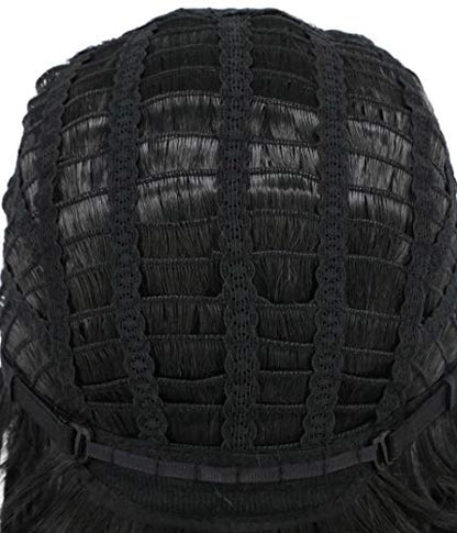 karlery Men Women Long Straight Black Wig 70s 80s Heavy Metal Rocker - color: Black