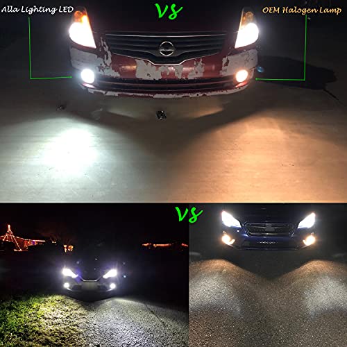 Alla Lighting 3800lm H11 H8 LED Fog Light Bulbs H16, 6000K Xenon White Xtreme Super Bright PG20/7 Base ETI-56 SMD 12V Upgrade - color: 6000K Xenon White