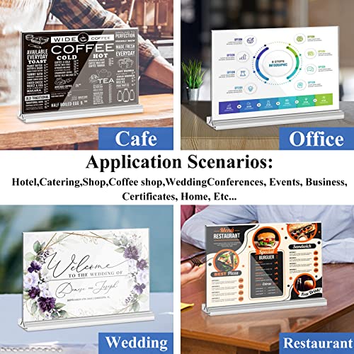 Arrobust Acrylic Sign Holder 8.5x11 Inches 6 Pack Horizontal, T -Shaped Double Sided Clear Paper Frames, PlasticTable Menu Display Holder, Document Flyer Table Stand for Office, Store, Restaurant - size: Vertical 6 Pack 11x8.5''