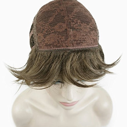 Lydell Short Layered Shaggy Wavy Full Synthetic Wigs (10 Medium Golden Brown) - color: Medium Gold Brown #10