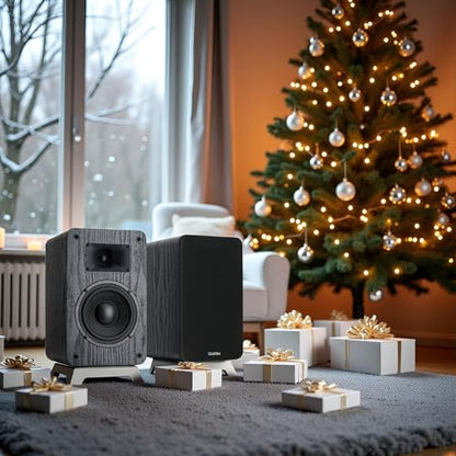 Saiyin 5" Woofer Passive Speaker, 40W x 2, 20mm Silk Dome Tweeter, 4 Ohm | Stereo Speakers with Enhanced Vocal Clarity, Passive Bookshelf Speakers for Home Audio, Receiver or Amplifier Required