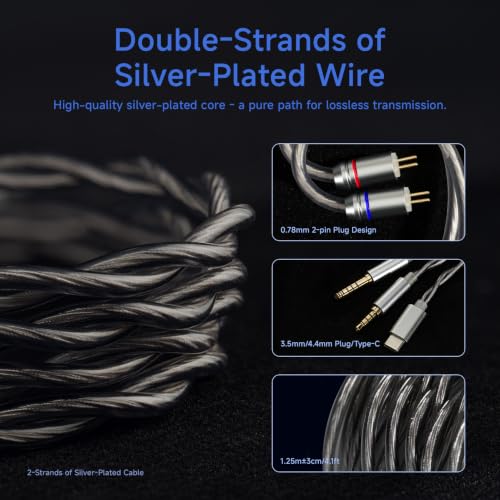 CVJ Kira Aureus in Ear Monitor Headphone,Wired Earbuds IEM 1DD HiFi Earbud | Single Driver, 0.78mm 2-pin 4.4mm Jack, Clear Sound & Deep Bass,Detachable 4.1ft Cable for Singer Musicians DJ(no Mic) - color: Kira Aureus, style: 4.4mm