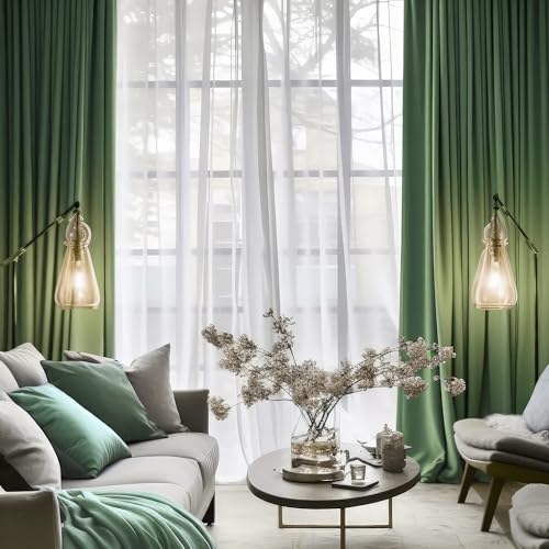 FMFUNCTEX Velvet Blackout Curtains Sage Green Thermal Insulated Curtains for Bedroom Living Room Darkening Curtains 90 Inches Long Soft Luxury Heavy Rod Pocket Sage Drapes Dining Room 2 Panels Set - color: Sage Green, size: 52"W x 90"L (Pack of 2)