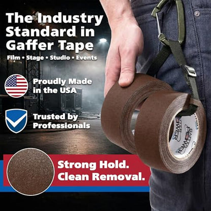 Gaffer Power Brown Gaffer Tape 2 Inch x 30 Yards, Pro Grade, Made in USA - color: Brown, size: 2 inches x 30 yards | 1 pack