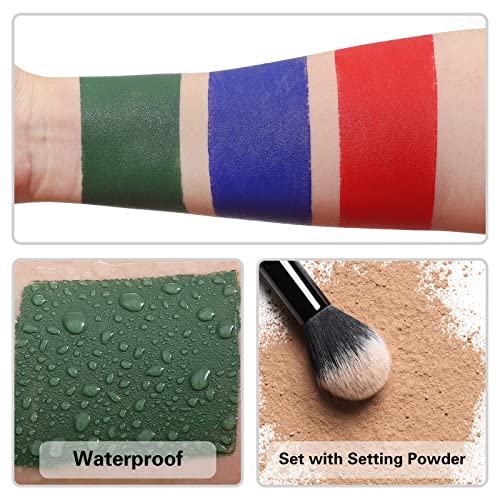 BOBISUKA Pro Red Face & Body Paint Stick, Blendable Red Eyeblack Painting Sticks for Sports, Facepaints for Halloween Makeup Clown Joker Devil Cosplay Special Effects Costume SFX Party - color: Red