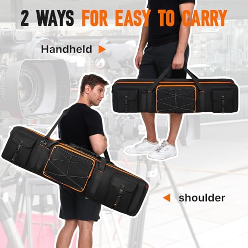 Tripod Carrying Case,Tripod Light Stand and Photography Lighting Kit Bag,Photo Studio Equipment Large Carrying Bag with Removable Padding (40 * 9.8 * 9.6in) - size: 40*9.8*9.6in