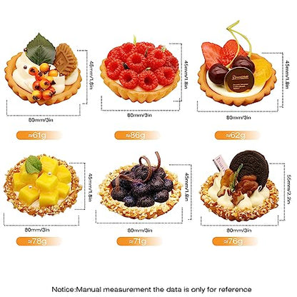 6Pcs Fake Egg Tart Models Realistic Simulated Dessert Cake Food, for Display Photography Props Kitchen Home Decoration, Lifelike & Sturdy - size: 3 Inch