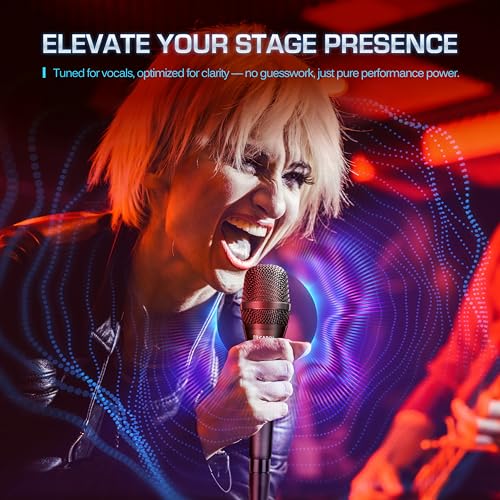 CAROL AC-910 XLR Wired Vocal Microphone, Dynamic Cardioid, No-Switch | AHNC dual-engine noise canceling tech for singing, studio, and stage. incl. 14.8ft (4.5m) XLR cable, mic clip - style: AC-910（no switch）