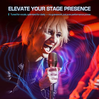 CAROL AC-910 XLR Wired Vocal Microphone, Dynamic Cardioid, No-Switch | AHNC dual-engine noise canceling tech for singing, studio, and stage. incl. 14.8ft (4.5m) XLR cable, mic clip - style: AC-910（no switch）