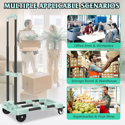 Folding Hand Truck Dolly Cart 500lbs for Travel/Home Use - color: Green