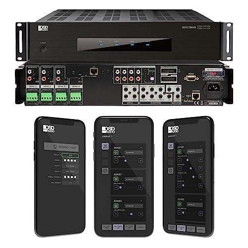 OSD Audio Nero Max8: 4-Zone, 4-Source Amplifier 80W Power, Multi-Room Audio Control, App Integration for iOS & Android, Expand up to 12 Zones, Control4 Driver Support - color: 8 Channel, size: 80W x 8 App Control