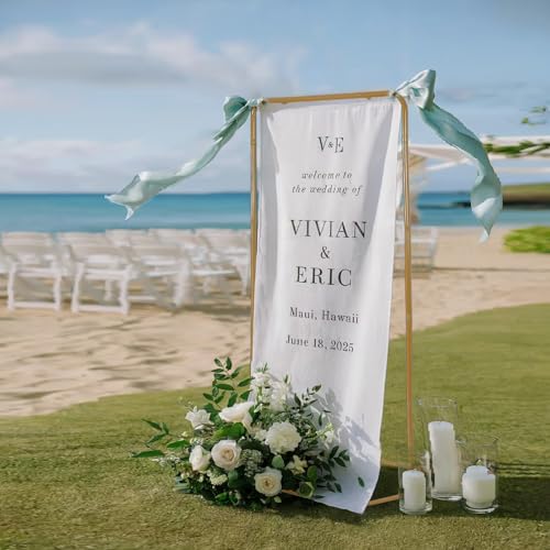Adjustable Sign Holder, Heavy‑Duty Easel Stand, Wedding Sign Banner Stand for Wedding, Birthday, Baby Shower Events (Gold, M) - color: Gold, size: Flat-M