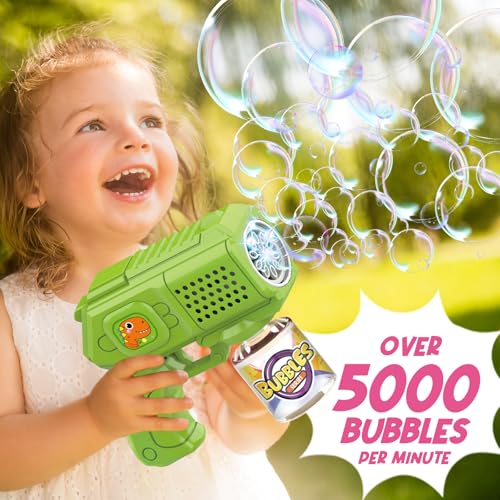 3 Pack Bubble Guns with Bubble Solution, Boys Girls Toys Gifts 3+ - color: Blue+green+yellow