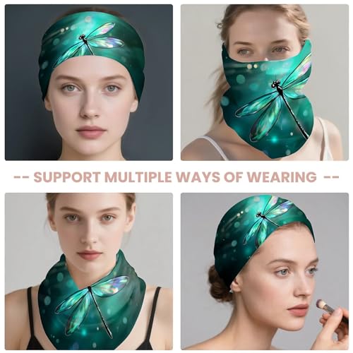 Art Owl Women's Slouchy Beanie Hat Cute Turban Hats Cancer Headwear Caps Baggy Skull Sleep Scarf - color: Green Dragonfly