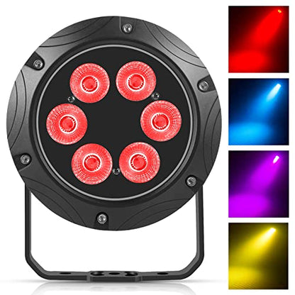 100W LED Par IP67 Waterproof Stage Lights, DMX512 Sound Activated Control RGBW for Outdoor Concert Club KTV Music Show Garden Wedding (4 Packs)
