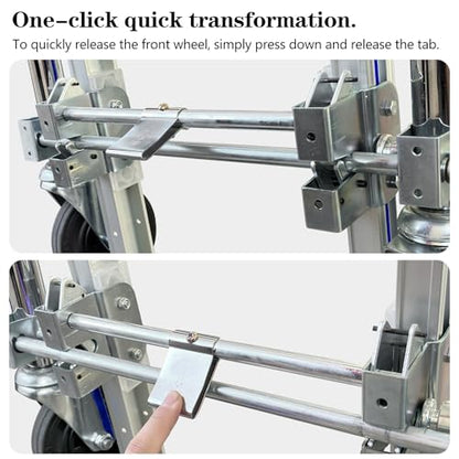 Silver Convertible Hand Truck Dolly Cart with Wheels Heavy Duty, 1000 Lbs Capacity, 2 Straps for Moving Furniture/Appliance/Carton/Warehouse/Office/Easy to Follow Video to Install - color: Silver