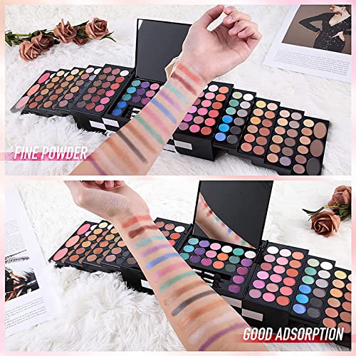 148 Colors Makeup Pallet,Professional Makeup Kit for Women Full Kit,All in One Makeup Sets for Women&Beginner,include Eyeshadow,Lipstick,Eyeliner,Concealer,makeup brush(045 Set-Black) - color: 045 set