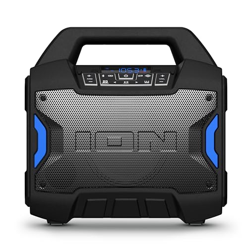 ION Tailgater Boom 60W Portable Bluetooth Outdoor Speaker | Water Resistant, Radio, Mic Input, USB Charging, Stereo Linking, Bass Boost and App Control, for Parties and Outdoor Events - style: 60W water-resistant