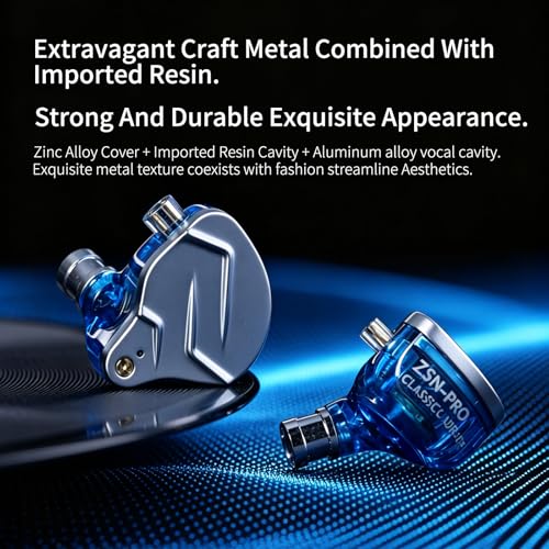 KZ ZSN Pro Dynamic Hybrid Dual Driver in Ear Earphones Detachable Tangle-Free Cable Musicians in-Ear Earbuds Headphones (Purple Without Mic) | Dynamic / balanced armature Hybrid Dual Driver in Ear Earphones Detachable Tangle-Free Cable Musicians Headphone