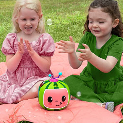 CoComelon NO Spill Musical Bubble Machine | Bubble Toy for Baby, Toddlers and Kids | Amazon Toys Exclusive with 20oz of Extra Bubble Solution (Bubble Solution Bottle Colors Will Vary) - style: Cocomelon
