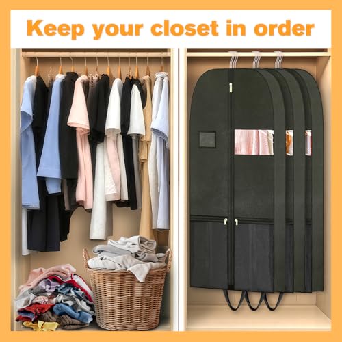 Travel Garment Suit Bag 43" for Hanging Clothes Storage for Men Suits Shirt | Suit bags with pockets and handles,gusseted garment bag for Men Suits Shirt Tuxedo Dresses Coats,Suit Cover Bags with Zipper - size: 43" 1PK