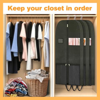 Travel Garment Suit Bag 43" for Hanging Clothes Storage for Men Suits Shirt | Suit bags with pockets and handles,gusseted garment bag for Men Suits Shirt Tuxedo Dresses Coats,Suit Cover Bags with Zipper - size: 43" 1PK