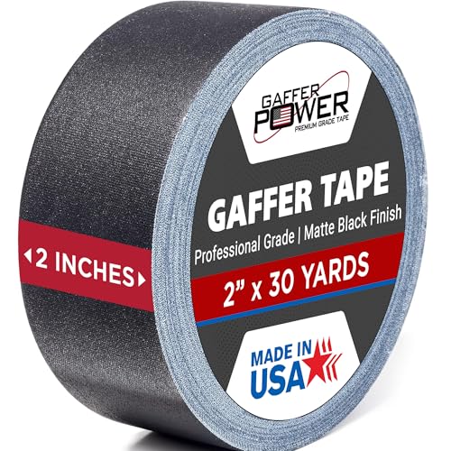 Gaffer Power Black Gaffer Tape 2 Inch x 30 Yards, Pro Grade, Made in USA - color: Black, size: 2 inches x 30 yards | 1 pack