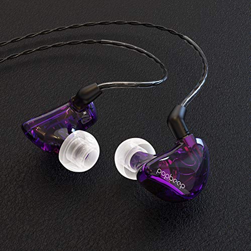 BASN Bsinger BC100 in Ear Monitor Headphone with Dual Drivers, Clear Purple | Noise Isolation Dynamic Drivers IEM Earphone with Detachable MMCX Cable for Singer Musician Drummer,Secure Fit Gaming Earbud - color: Purple