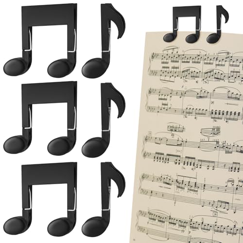 Maitys 6 Pcs Music Sheet Holder Clips Book Page Holder Clip for Sheet Stand Music Teacher Gifts Back to School Read Clip for Wind for Musician Outdoor, 2 Styles