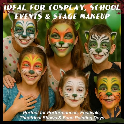 BOBISUKA Green Face Paint Stick, Highly Pigmented Full Coverage Washable Cream Face & Body Paint for Halloween Zombie Witch Monster Goblin Cosplay SFX Makeup, Sports Eye Black Looks & Costume Party - color: Green