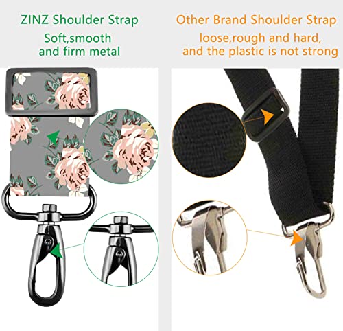ZINZ Shoulder Strap 58" Ultra-Thick Fixed Padded and Adjustable Buckles Crossbody Strap for Briefcase Laptop Bag Luggage - color: Gray Rose