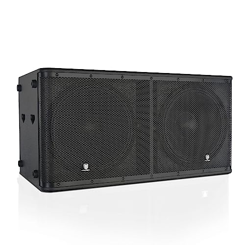 Active Powered PA DJ Subwoofer Cabinet Dual 18 inch 5000W P.M.P.O with Class-D Amplifier,3 DSP Presets-Monitor, 3" Voice Coil Bass Reinforcement