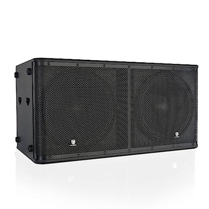 Active Powered PA DJ Subwoofer Cabinet Dual 18 inch 5000W P.M.P.O with Class-D Amplifier,3 DSP Presets-Monitor, 3" Voice Coil Bass Reinforcement