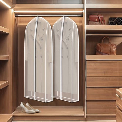 Zilink Leather Jacket Coat Storage Bags Dress Bags for Gowns Long 60 in | 7in Gussted, Wrinkle Free, Breathable, Dust Covers for Hanging Clothes for Leather Jacket Fur Coat Puffy Dress Storage, 4Pack - size: 60"-4pack