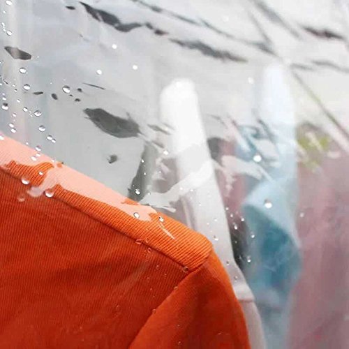 Ruibo Clear Garment Rack Cover Dustproof Clothes Rack Cover with 2 Durable Zipper/Clothing Waterproof Protector (L:71x20x60 inch) - size: L/71x20x60 inch