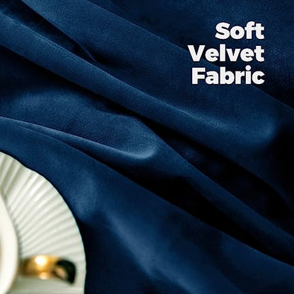 BGment Blackout Velvet Curtains 72 Inches Long for Bedroom, Dark Blue | Noise Reducing, Thermal Insulated, Room Darkening, Super Soft Window Curtains, Back Tab Rod Pocket, 2 Panels, 52 x 72 Inch - color: Blue, size: 52"W x 72"L (Pack of 2)