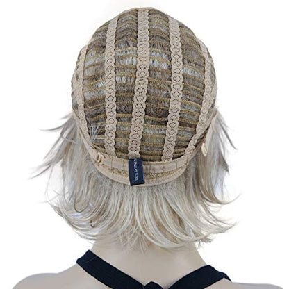 Lydell Short Layered Shaggy Wavy Full Synthetic Wigs (H16/613 Blonde Highlights) - color: #H16/613 Blonde Highlights
